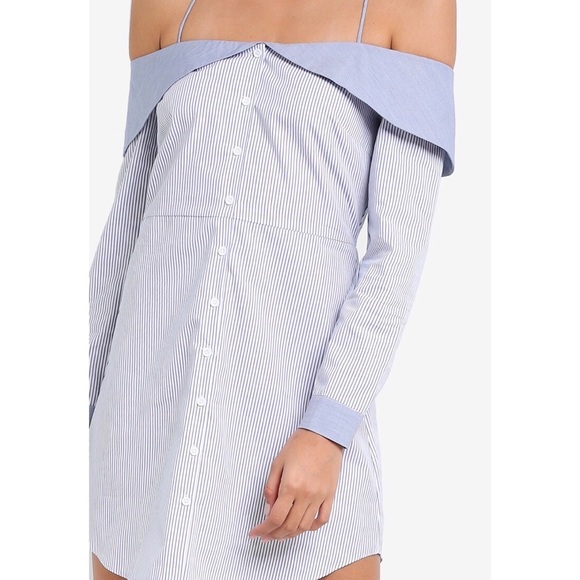 TOPSHOP STRIPE SHIRT DRESS - Picture 2 of 7